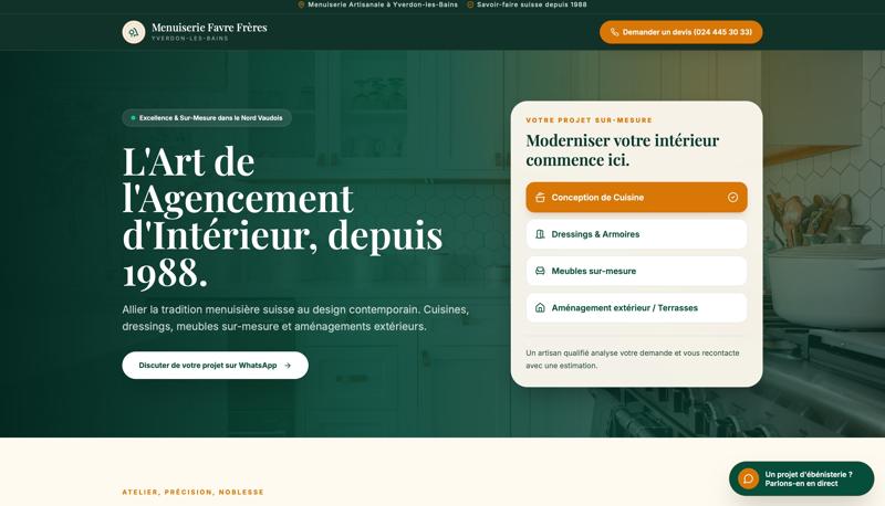 Aperçu du projet Menuiserie Fribourg — Infrastructure d'acquisition + Automatisation des demandes